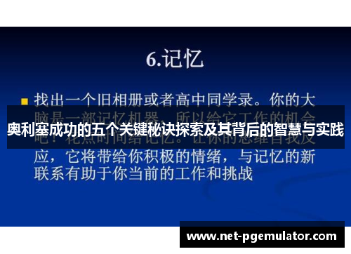 奥利塞成功的五个关键秘诀探索及其背后的智慧与实践